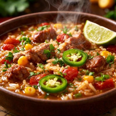 Image of Mexican Style Pork Rice Soup