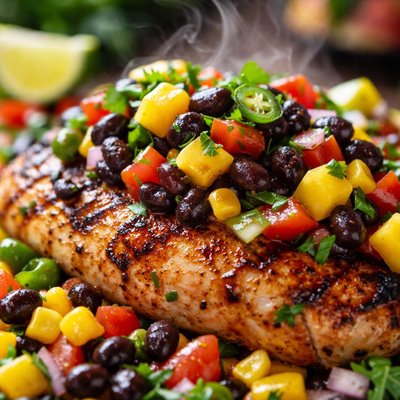Image of Miami Chicken with Black Bean Salsa
