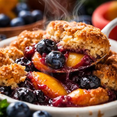Image of Michigan Blueberry Peach Cobbler