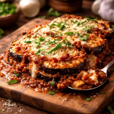 Image of Microwave Eggplant Aubergine Parmesan