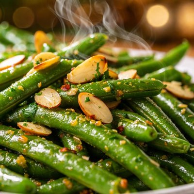 Image of Microwave Green Bean with Almonds