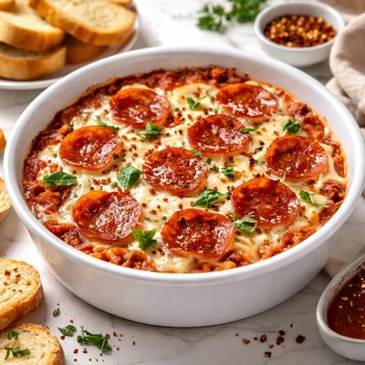Image of Microwave Layered Pepperoni Pizza Dip