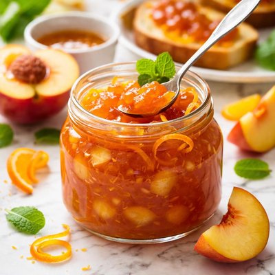 Image of Microwave Peach Jam with Orange Liqueur