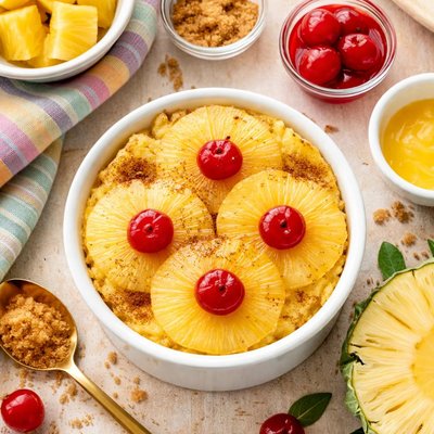 Image of Microwave Pineapple Upside Down Cake