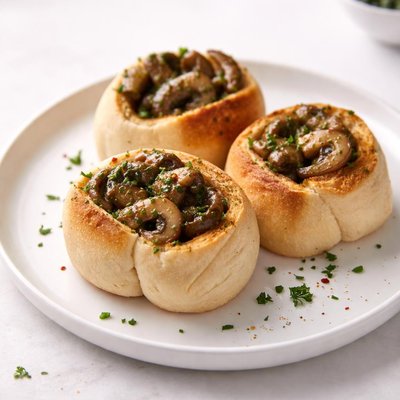 Image of Microwaved Garlic Mushroom Rolls