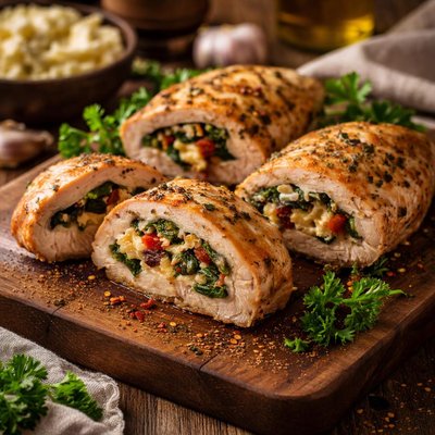 Image of Microwaved Stuffed Chicken Breasts