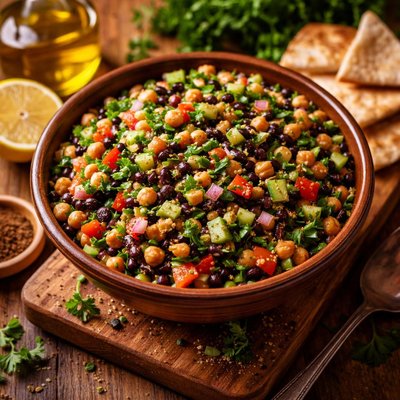 Image of Middle Eastern Bean Salad with Parsley and Lemon Balela