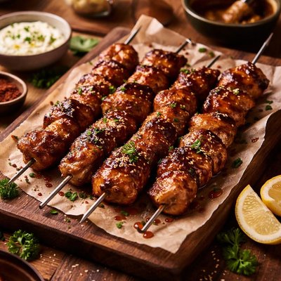 Image of Middle Eastern Chicken Kebabs in Honey Soy Marinade