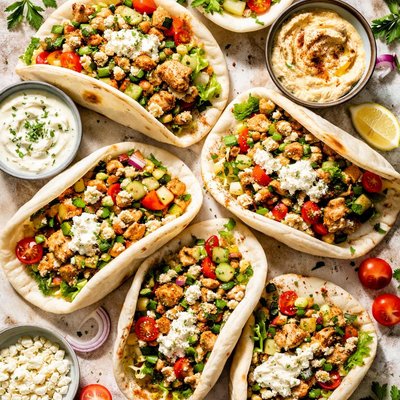 Image of Middle Eastern Chicken Salad Wraps