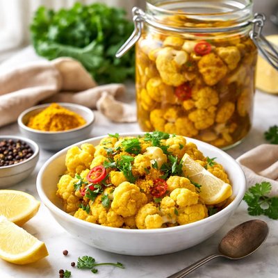 Image of Middle Eastern Crunch Turmeric Pickled Cauliflower