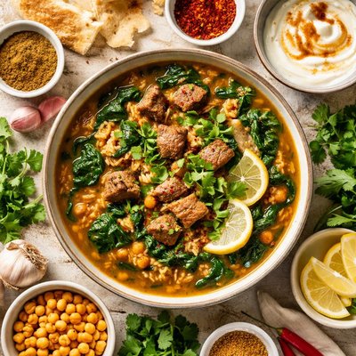Image of Middle Eastern Lamb and Spinach Soup