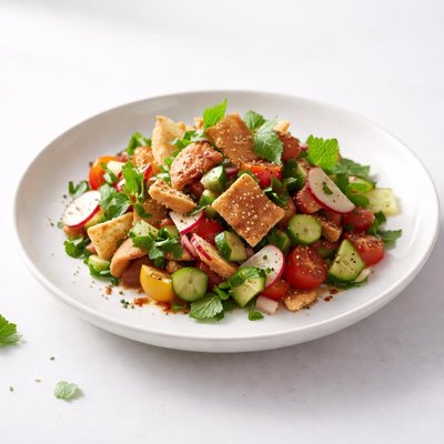 Image of Middle Eastern Lebanese Fattoush Bread Salad