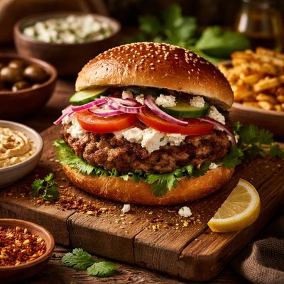 Image of Middle Eastern Spiced Lamb Burger