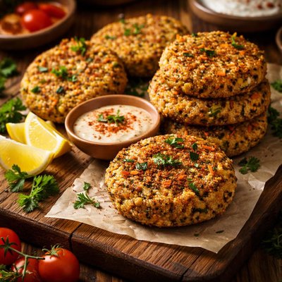 Image of Middle Eastern Vegetable Grain Burgers