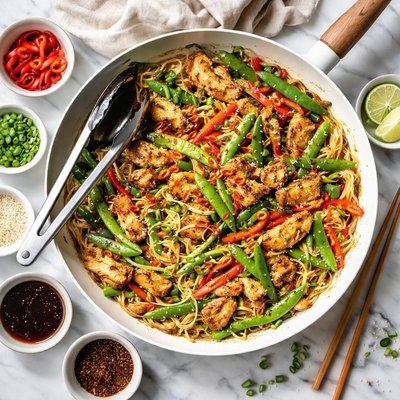 Image of Midweek Chicken Spring Onion and Noodle Stir Fry