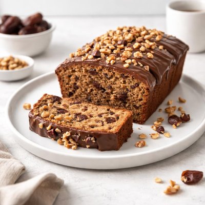 Image of Milk Chocolate Date and Walnut Loaf