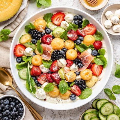 Image of Milky Cantaloupe Melon Salad