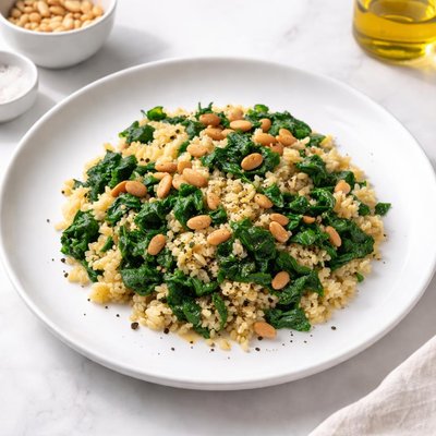 Image of Millet with Spinach and Pine Nuts
