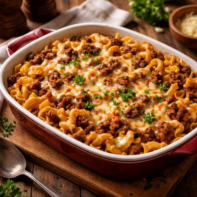 Image of Minced Beef and Noodle Casserole