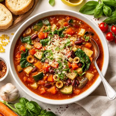 Image of Minestrone Soup Italian Vegetable Soup