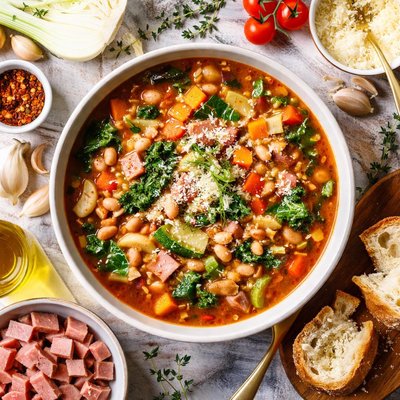 Image of Minestrone with Fennel and Ham