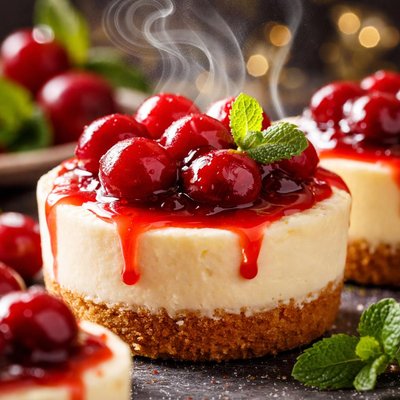 Image of Mini Cherry Cheesecakes