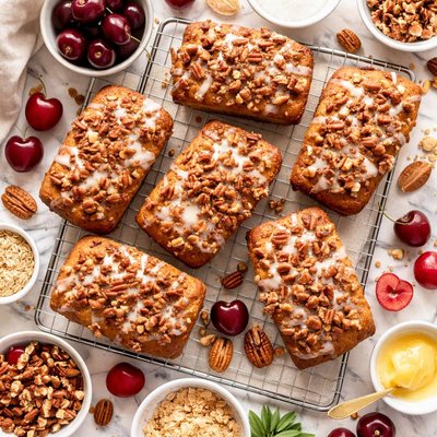 Image of Mini Cherry Pecan Streusel Loaves