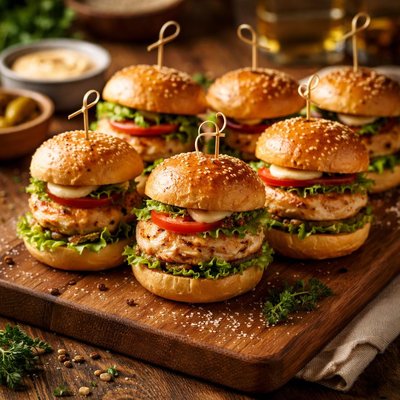 Image of Mini Chicken Burgers with Herbs