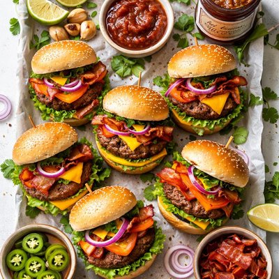 Image of Mini Chipotle Burgers with Fire Roasted Garlic Catsup