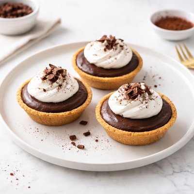 Image of Mini Chocolate Pudding Pies with Tofu