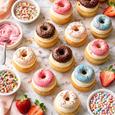Image of Mini Doughnut Cupcakes