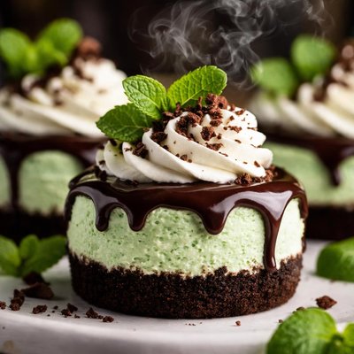 Image of Mini Grasshopper Cheesecakes