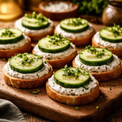 Image of Mini Herbed Cucumber Canapes