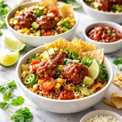 Image of Mini Mexi Meatball Bowls Ragu