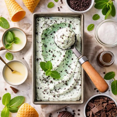 Image of Mint Chocolate Chip Ice Cream No Ice Cream Maker