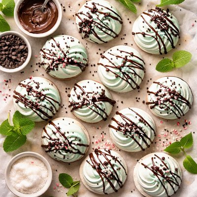 Image of Mint Chocolate Meringues