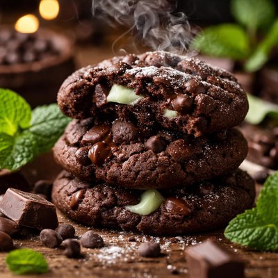 Image of Mint Chocolate Truffle Cookies