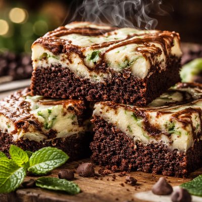 Image of Mint Cream Cheese Brownies