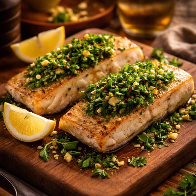 Image of Minted Gremolata Halibut