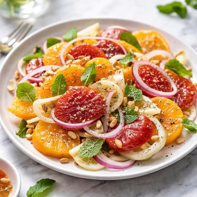 Image of Minted Orange Fennel Red Onion Salad