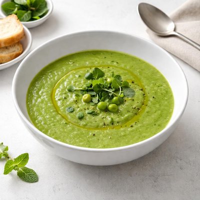 Image of Minted Sweet Pea and Spinach Soup