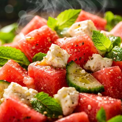 Image of Minty Watermelon Feta Cheese Salad
