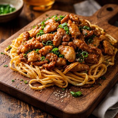 Image of Minute Chicken on Pancake Noodles