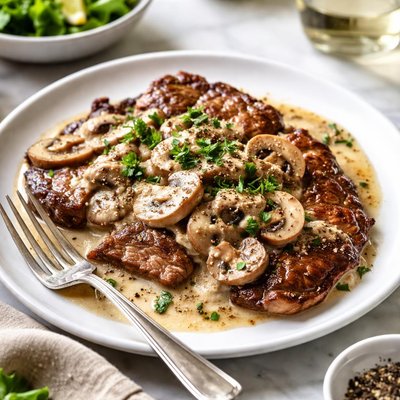 Image of Minute Steak and Mushroom Sauce