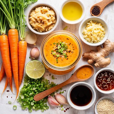 Image of Miso Carrot Sauce with Ginger Japanese Salad Dressing