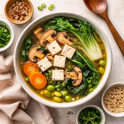 Image of Miso Soup with Veggies and Tofu