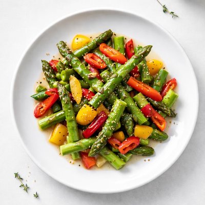 Image of Mixed Asparagus Peppers Saute