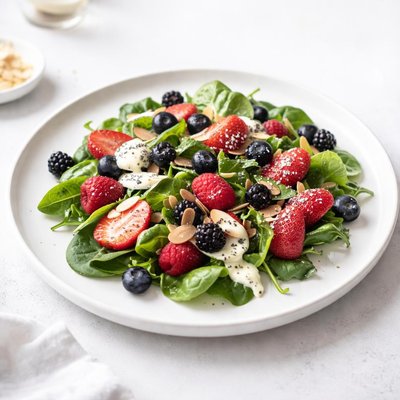 Image of Mixed Berry Salad with Sour Cream Honey Dressing