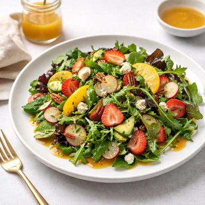 Image of Mixed Green Salad with Honey Orange Dressing