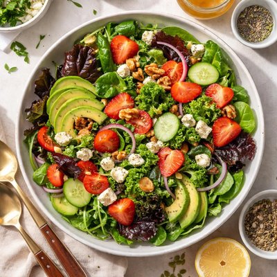 Image of Whole30 Mixed Greens Salad with Classic Vinaigrette